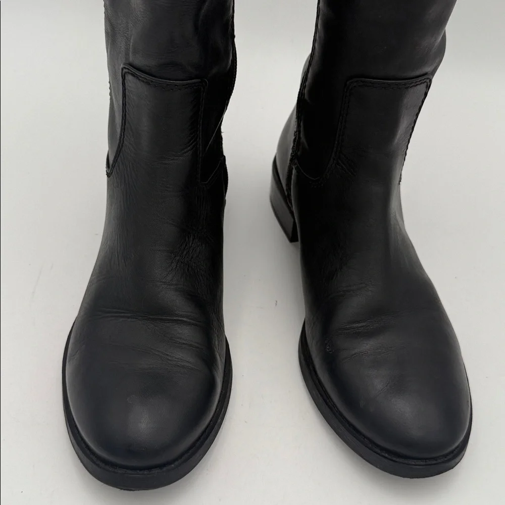 iNC fawne Black Women's riding calf Boots leather 7M casual office fall winter